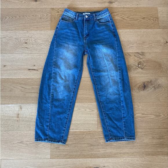 Cupshe Barrel Jeans City Girl Size XS Blue - Picture 1 of 4